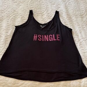 Guess Women’s Black Tank Top with Pink "#SINGLE" Graphic - XL BNWOT